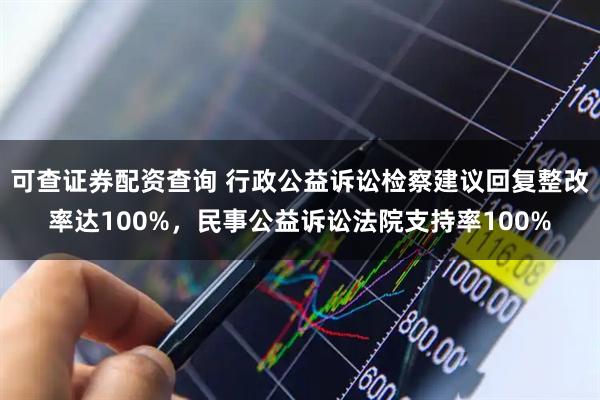 可查证券配资查询 行政公益诉讼检察建议回复整改率达100%，民事公益诉讼法院支持率100%